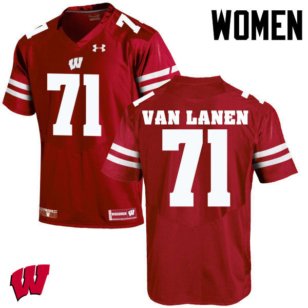 Wisconsin Badgers Women's #71 Cole Van Lanen NCAA Under Armour Authentic Red College Stitched Football Jersey NV40X50FR
